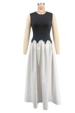 SC Sleeveless Patchwork Irregular Maxi Dress XHXF-443
