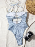 SC Sexy Halterneck Backless One Piece Swimsuit CSYZ-TM17RY