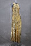 SC Sleeveless Hot Stamp Press Pleated Maxi Dress GLYK-LX054