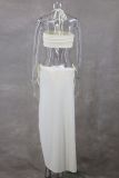 SC Sleeveless Knit Split High-Waisted Half-Body Skirt Three-Piece Set GLYK-LX013