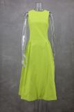 SC Sleeveless Solid Color Loose Maxi Dress GLYK-LX057