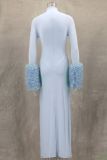 SC Long Sleeve High Neck Maxi Dress GLYK-LX079