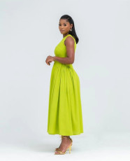 SC Sleeveless Solid Color Loose Maxi Dress GLYK-LX057