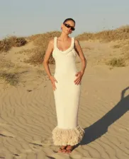 SC Fashion Sleeveless Solid Color Tassel Maxi Dress GLYK-LX0104