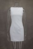 SC O Neck Sleeveless Solid Mini Dress GLYK-LX71
