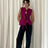 SC Sleeveless Tie Up Solid Tops GLYK-LX046
