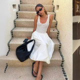 SC Sleeveless Mesh Vest Patchwork False Two Piece Dress GLYK-LX063