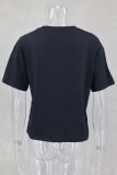 SC Flower Print Round Neck T-Shirt GLYK-LX042