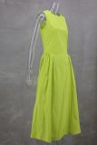 SC Sleeveless Solid Color Loose Maxi Dress GLYK-LX057