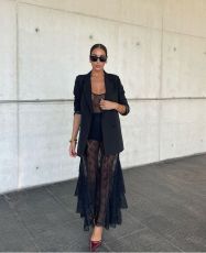 SC Lace See Through Sling Maxi Dress GLYK-LX0106