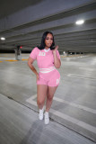 SC Contrast Color Knits Short Two Piece Set TK-6335