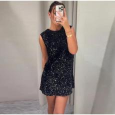 SC Sequin Lace-Up Bow Mini Dress GLYK-LX0120