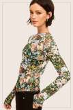 SC Mesh Print Long Sleeve T Shirt QYXZ-9180