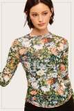 SC Mesh Print Long Sleeve T Shirt QYXZ-9180