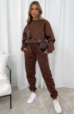SC Plus Size Solid Color Padded Long Sleeve Casual Pants Set SSNF-211022
