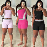 SC Sleeveless Patchwork Two Piece Shorts Set YD-8823