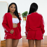SC Fashion Solid Color Jackets Two Piece Skirts Set BY-7252