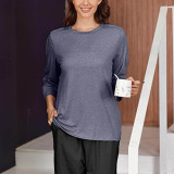 SC Solid Color Long Sleeve Loose Tops GYZY-6668