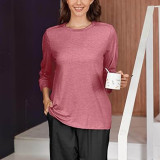 SC Solid Color Long Sleeve Loose Tops GYZY-6668