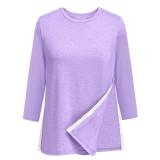 SC Solid Color Long Sleeve Loose Tops GYZY-6668