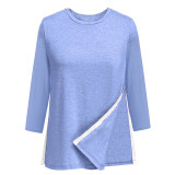 SC Solid Color Long Sleeve Loose Tops GYZY-6668
