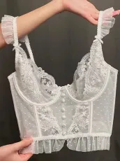 SC Lace Sexy Steel Ring Embroidered Corset GJSX-MZQ#