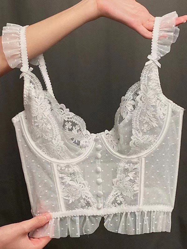SC Lace Sexy Steel Ring Embroidered Corset GJSX-MZQ#