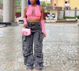SC Fashion Multi-pockets Loose Jeans GZCF-30000