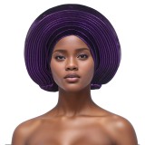 SC Solid Color Bright Silk Stacked Wrap Hat PJDM-A206
