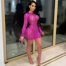 SC Bright Color Fashion Sexy Package Hip Nightclub Dress GXYF-H0060