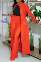 SC Plus Size Solid Color Long Blazer Pants Suit NY-10968