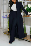 SC Plus Size Solid Color Long Blazer Pants Suit NY-10968