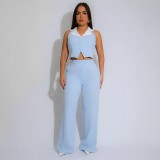 SC Fashion Patchwork Sleeveless Loose Pants Suit GDIM-2510