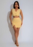 SC Solid Color Sleeveless Two Piece Skirts Set GDIM-2511