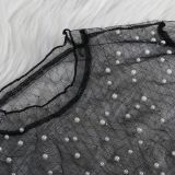 SC Sexy See-through Mesh Beaded Beach Club Dress (No Underwear)NY-9001
