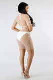 SC Sexy See-through Mesh Beaded Beach Club Dress (No Underwear)NY-9001