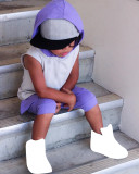 SC Kids Color Block Hooded Shorts 2 Piece Set GYMF-156