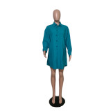 SC Plus Size Single Breasted Solid Color Cardigan Shirt QYXZ-9951