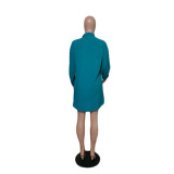 SC Plus Size Single Breasted Solid Color Cardigan Shirt QYXZ-9951