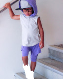 SC Kids Color Block Hooded Shorts 2 Piece Set GYMF-156