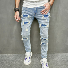 SC Men's Fashion Holes Slim Jeans GWBM-171