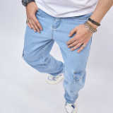 SC Men's Casual Solid Color Loose Jeans GWBM-4021