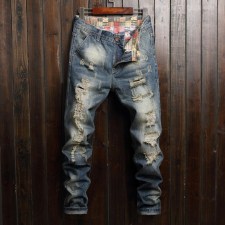 SC Men's Fashion Holes Slim Pencil Jeans GWBM-TY776