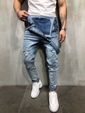 SC Men's Fashion Denim Slim Sling Jumpsuit GWBM-731
