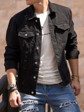 SC Men's Casual Lapel Long Sleeve Denim Jackets GBBF-8302