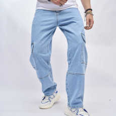 SC Men's Casual Solid Color Loose Jeans GWBM-4021