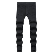 SC Men's Fashion Holes Solid Color Tight Jeans GBBF-702