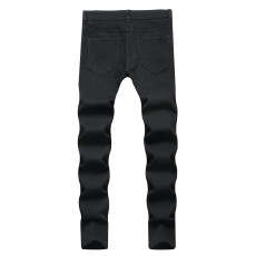 SC Men's Fashion Holes Solid Color Tight Jeans GBBF-702