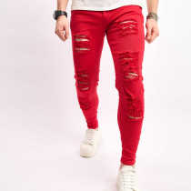 SC Men's Solid Color Holes Tight Jeans GBBF-1111