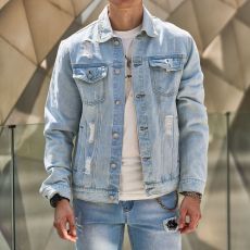 SC Men's Long Sleeve Lapel Denim Jackets GBBF-83033